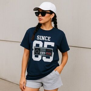 Vintage Since 85 Nintendo Graphic Tee M Blue